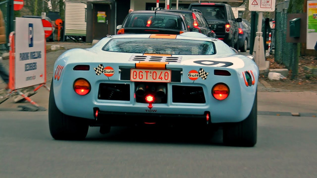 Ford GT40 Gulf Livery - Lovely Sounds! Start up and Accelerate!