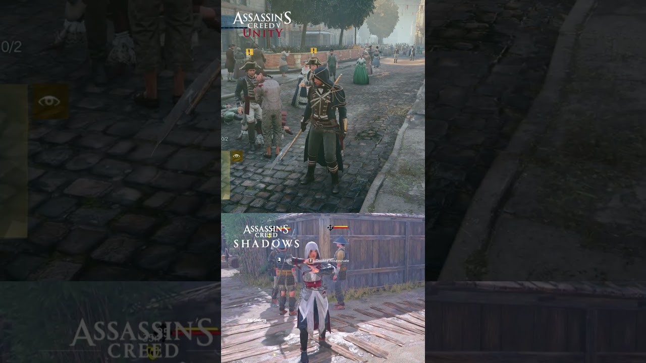 AC Unity's Threats vs AC Shadows' Warnings : NPC Reactions to Weapons