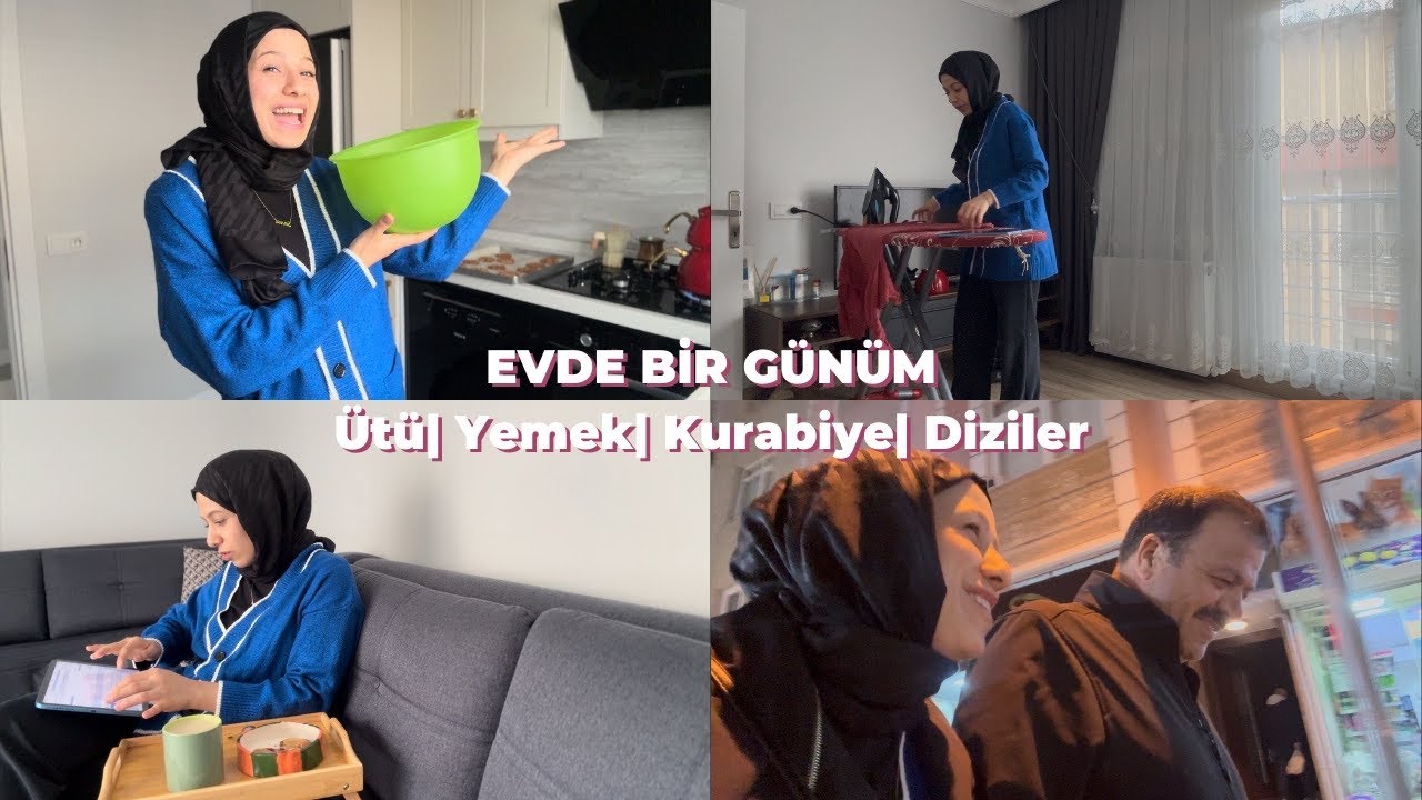 EVDE BİR GÜN| Ütü| Yemek| Kurabiye| Diziler