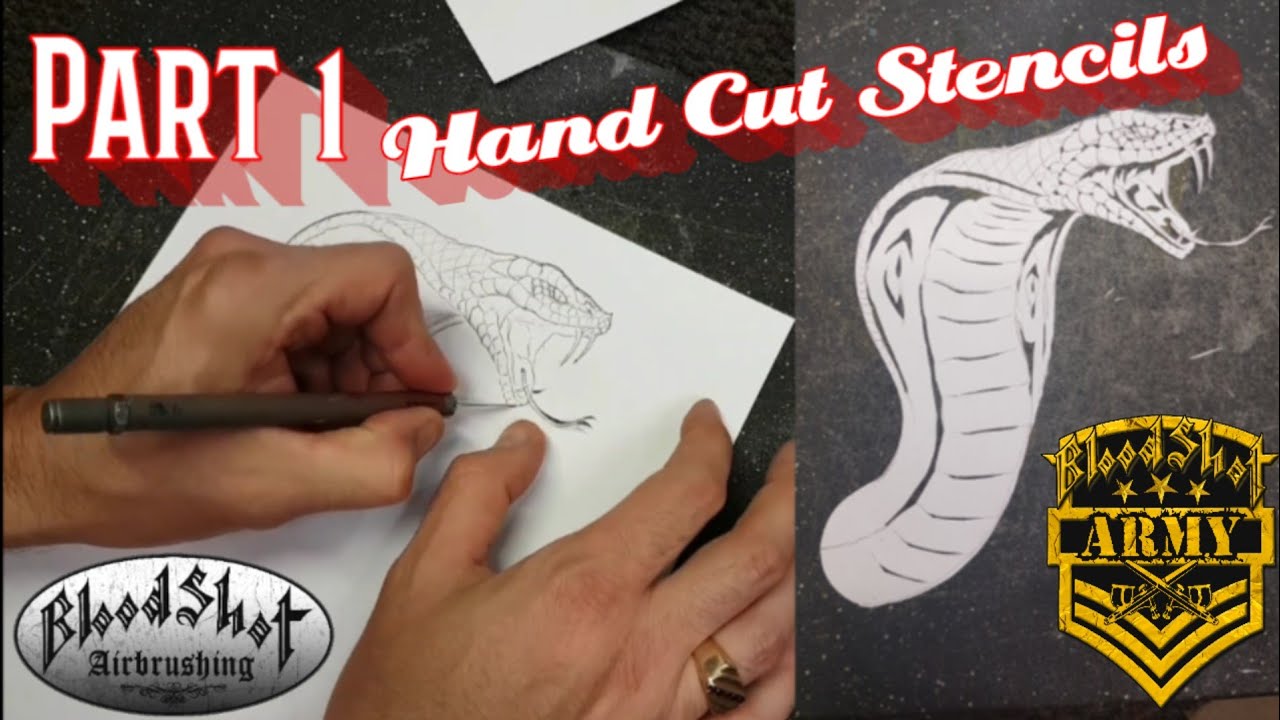 How to Airbrush a Reaper & Cobra on a Motorcycle GasTank. Video 1- From Concept to Stencil