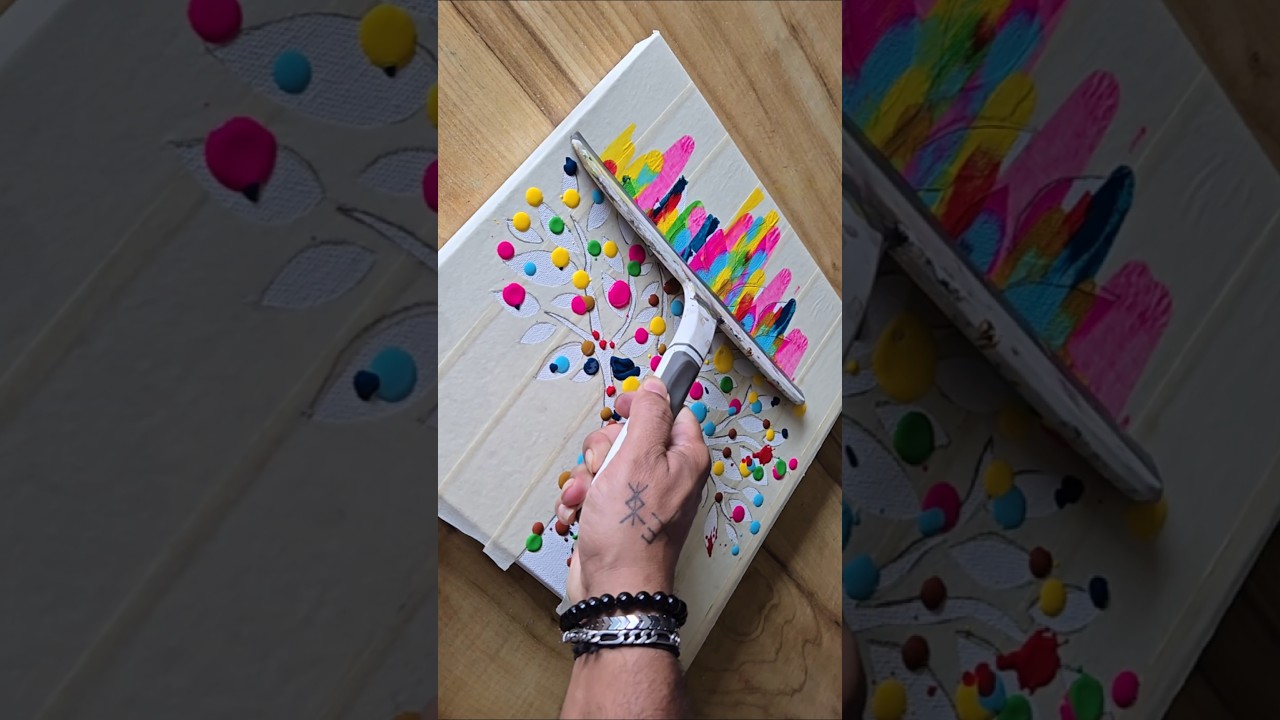 Easy art in seconds using Masking Tape #easyart #art #diy #shorts