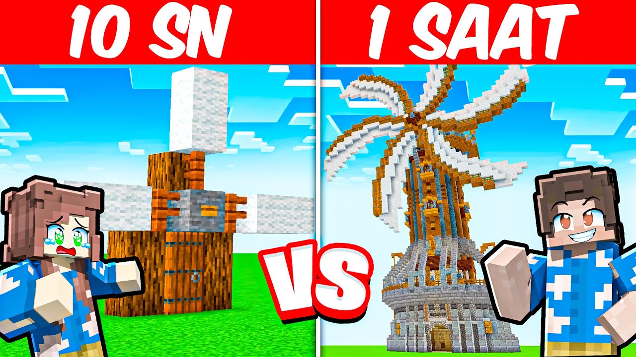 Minecraft 10 SN VS 1 SAAT YAPI KAPIŞMASINI TROLLEDİM 😂