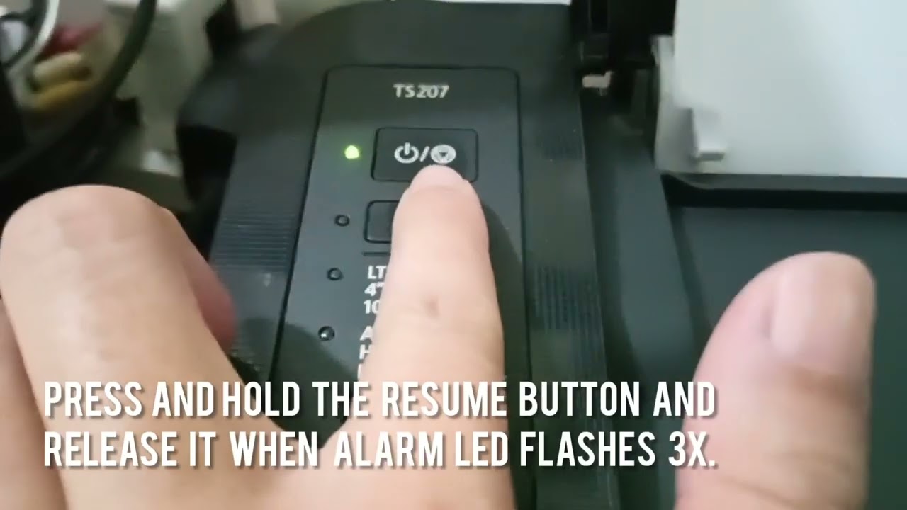 #19 Canon TS207 Flashing Power On LED and Alarm LED, Missing Color, Nozzle Check and Deep  Cleaning.