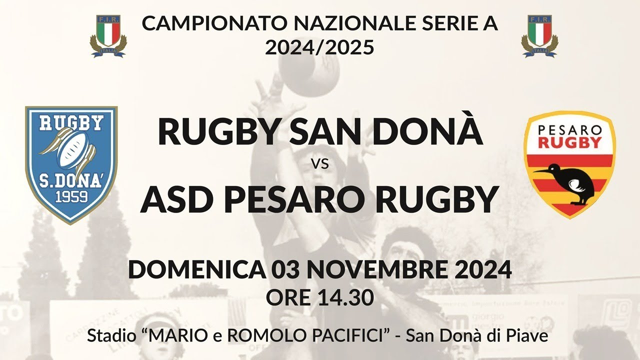 RUGBY SAN DONA' vs ASD PESARO RUGBY  