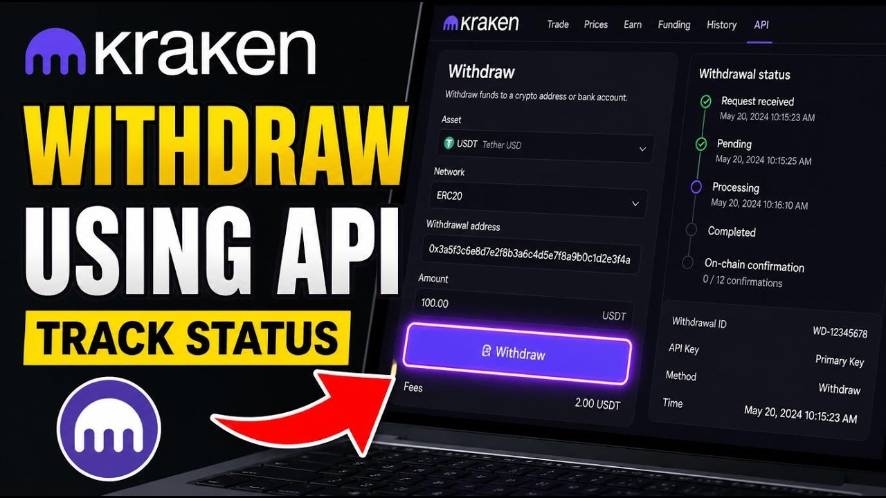 How to withdraw using Kraken API to track transaction status - Step By Step