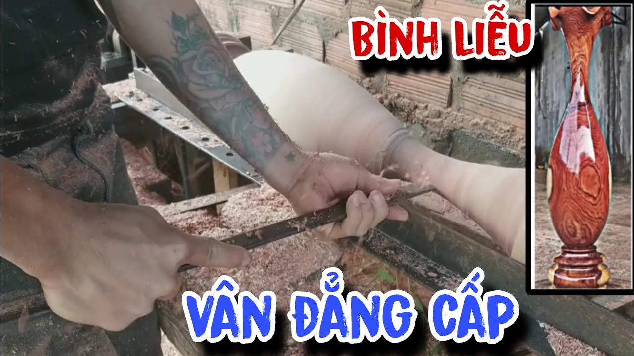 Tiện bình liễu gỗ cẩm vân bao đẹp, Bình tỳ bà vân như vẻ 