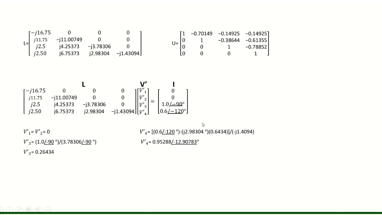 LU  Factorization in Power System Marjun Garcia