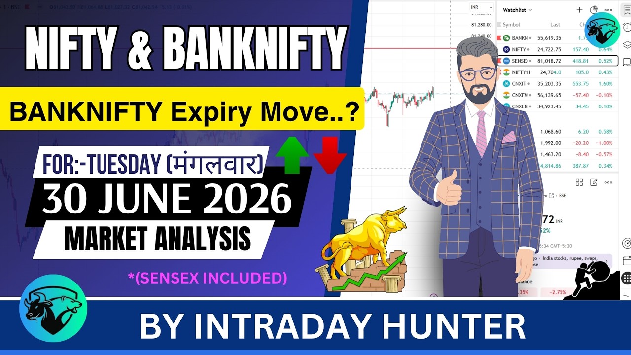 Nifty & Bank nifty | SENSEX Analysis | Prediction For 30 JUNE 2026