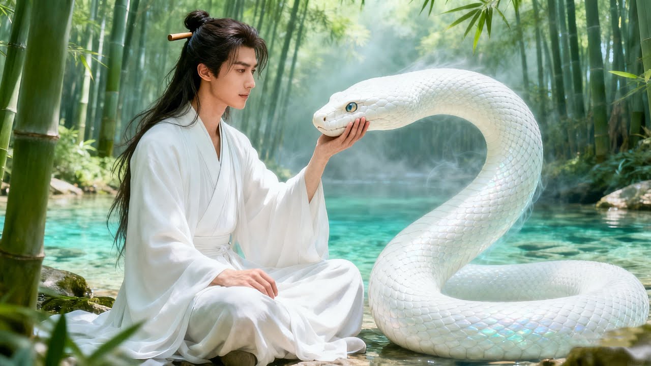 Snake came down to survive, met god's son by chance, a kiss changed all