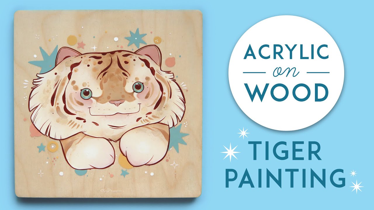 Acrylic on Wood - Tiger Painting Process