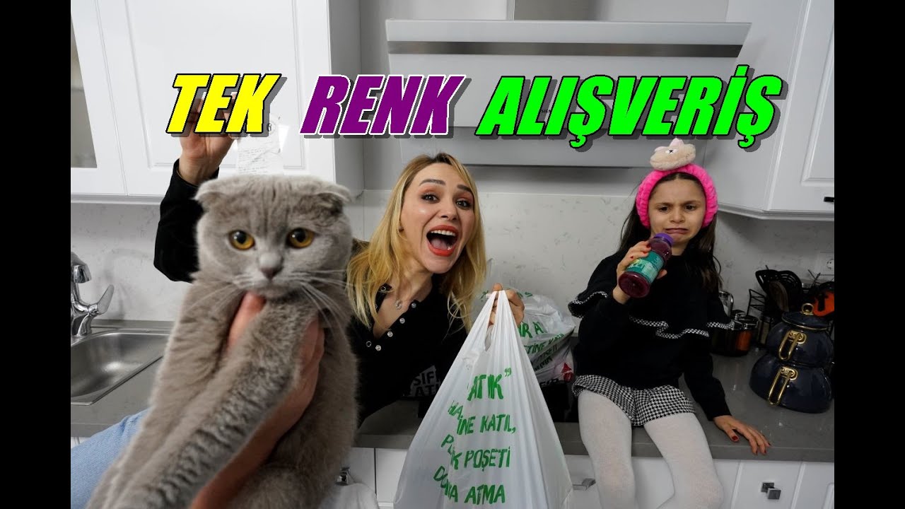 24 SAAT TEK RENK CHALLENGE HAZIRLIĞIMIZ! ALIŞVERİŞ VLOG!
