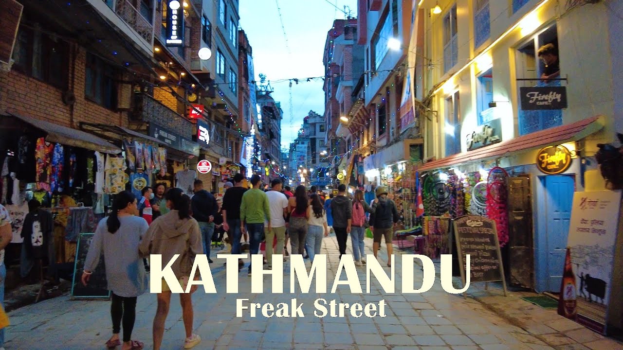 Walking in Freak Street @ Jhochhen, KATHMANDU - 4K Virtual Travelling Walking Nepal