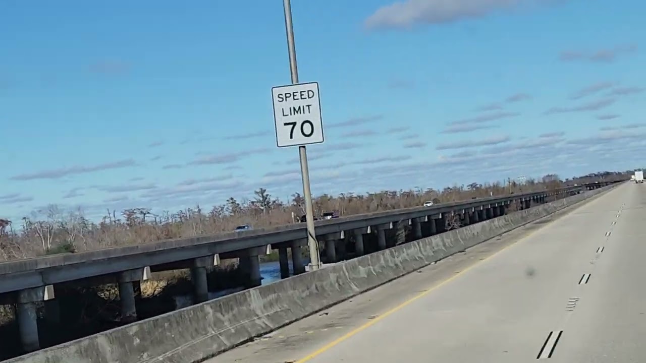 The Manchac Swamp Bridge in the US state of Louisiana. With a total length of 22.80 miles (36.69 km)