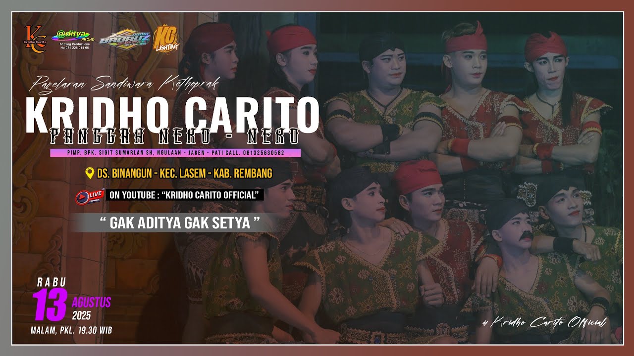 ✅LIVE KETHOPRAK KRIDHO CARITO :: BINANGUN - LASEM - REMBANG :: LAKON : KEBO MARUTO KURDO