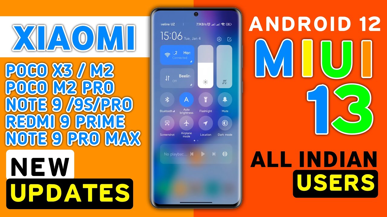 Xiaomi MIUI 13 Android 12 Update for Redmi 9 Prime,Poco M3,M2,Pro,M2,Redmi Note 9, 9 Pro,Max,Note 9s