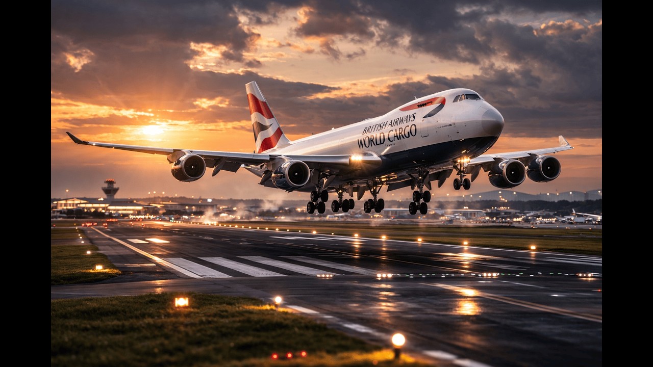 Dangerous Moment! British Airways Cargo 747 Nearly Skids Off Short Runway