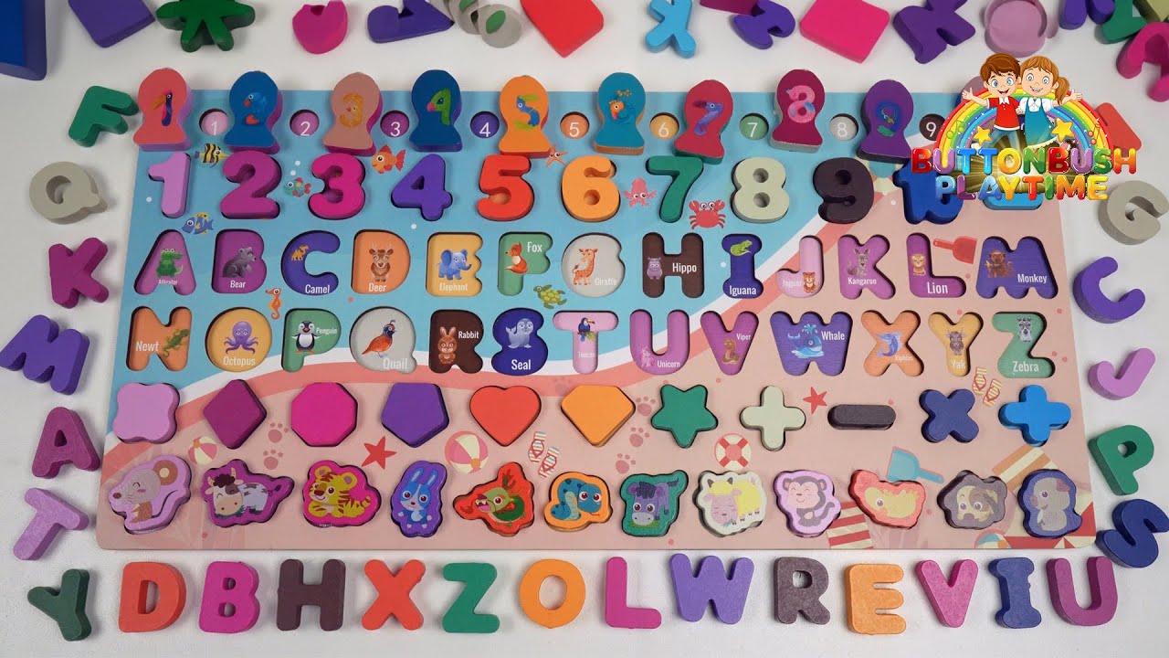 Numbers, ABCs, Shapes | Wooden Puzzle Educational Video for Children and Preschool