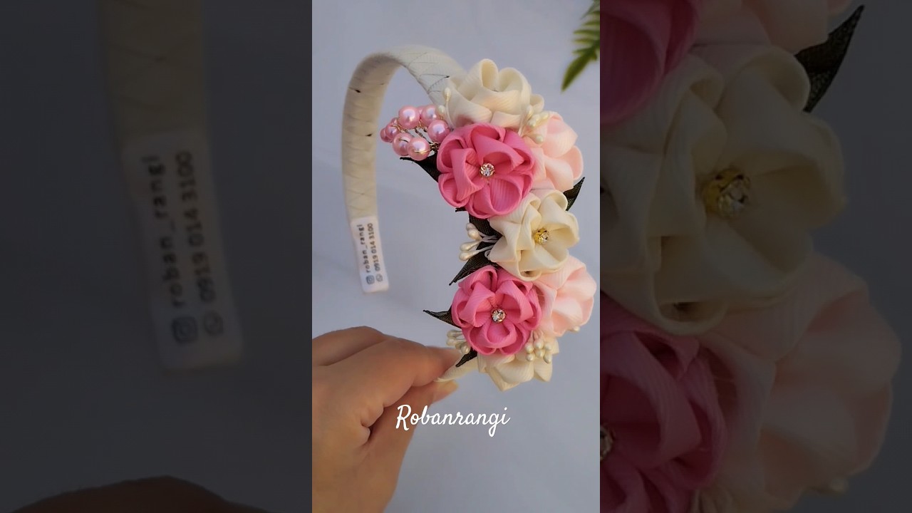kanzashi flowers headband #kanzashiflower #shorts  #ribbon_flowers  #hairaccessories #headband