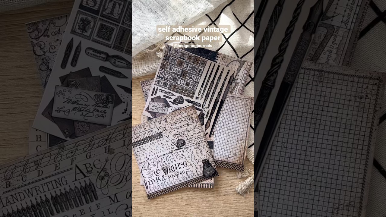 Self adhesive scrapbook paper available now at hedgehogjournals.com 