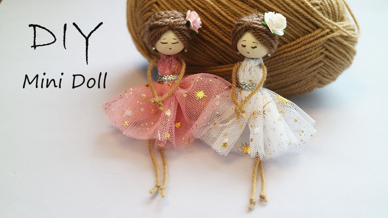 Mini Doll DIY From tulle and yarn