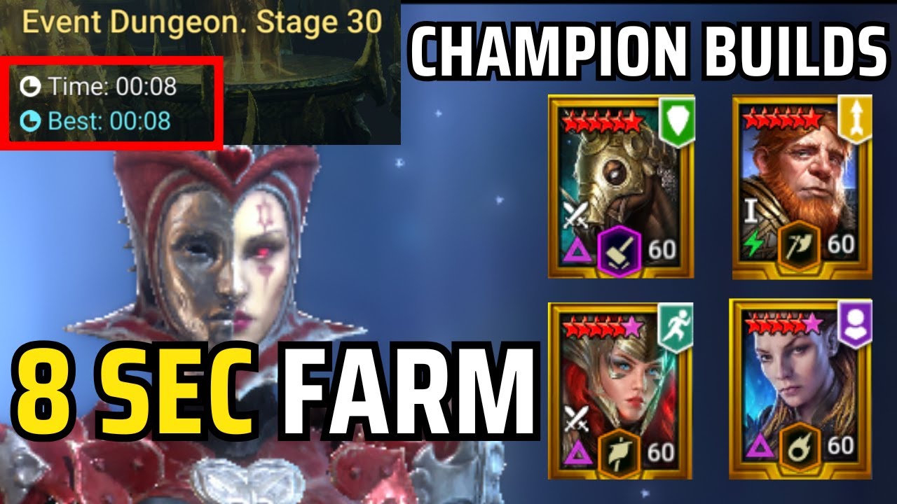 8 Seconds Farm  - Champion Builds & Masteries (Queen of Hearts) - Raid: Shadow Legends