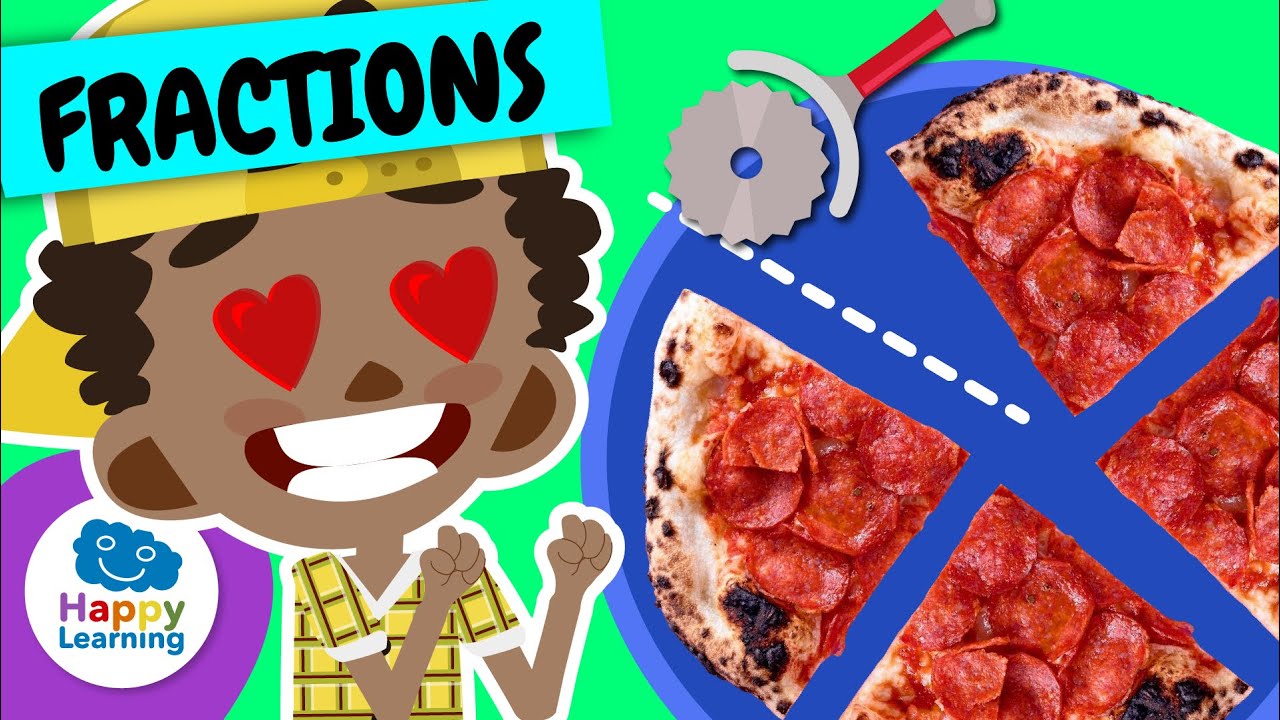 FRACTIONS | Math for Kids | Happy Learning 🍕📏 #fractions #math #numbers
