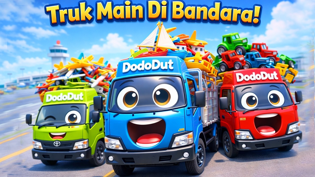 Yuk Lihat Pesawat & Kapal!✈️😮- Truk Lucu Main Ke Bandara• Lagu Anak Roda Roda Berputar Terbaru 3D 🚚