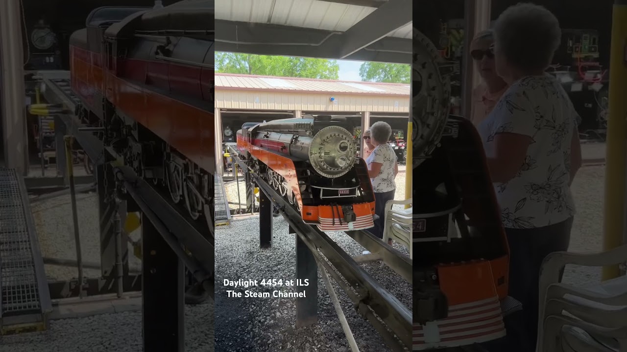 Daylight 4454 is rolled onto a steaming bay at the Illinois Live Steamers after a day of operations