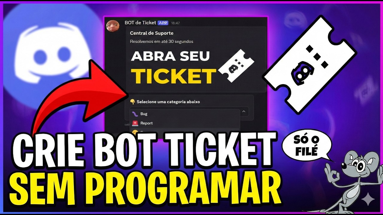 SISTEMA DE SUPORTE PROFISSIONAL: Como Criar Bot de Ticket no Discord