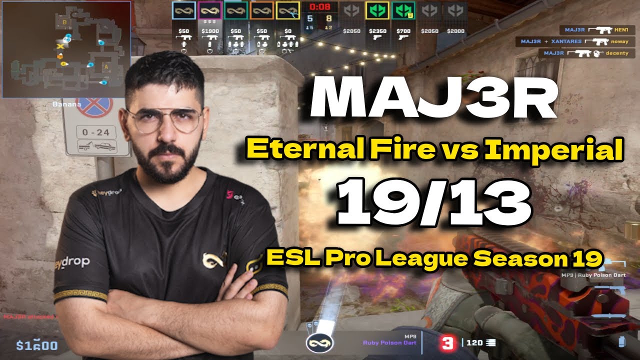 CS2 POV Eternal Fire MAJ3R (19/13) vs Imperial (Inferno) ESL Pro League Season 19