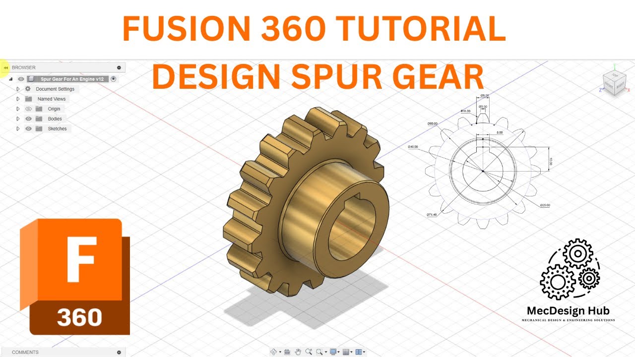 Fusion 360 Tutorial Design Spur Gear