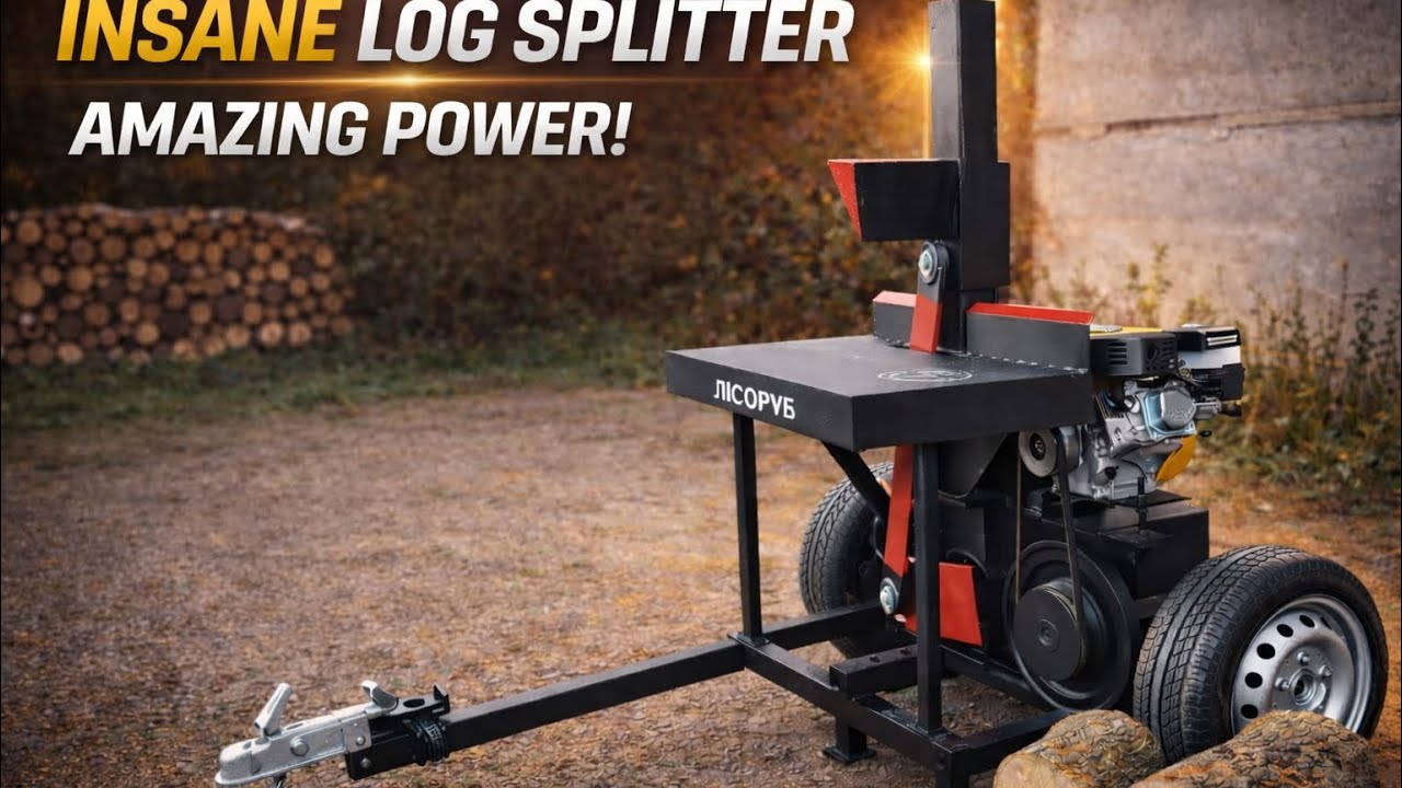 INSANE LOG SPLITTER 🔥 | AMAZING POWER IN ACTION