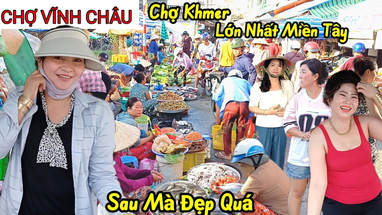 Gặp Cô gái quá Đẹp tại Chợ Vĩnh Châu - Sóc Trăng, ngập tràn tôm cá, bà con ai cũng dễ thương 