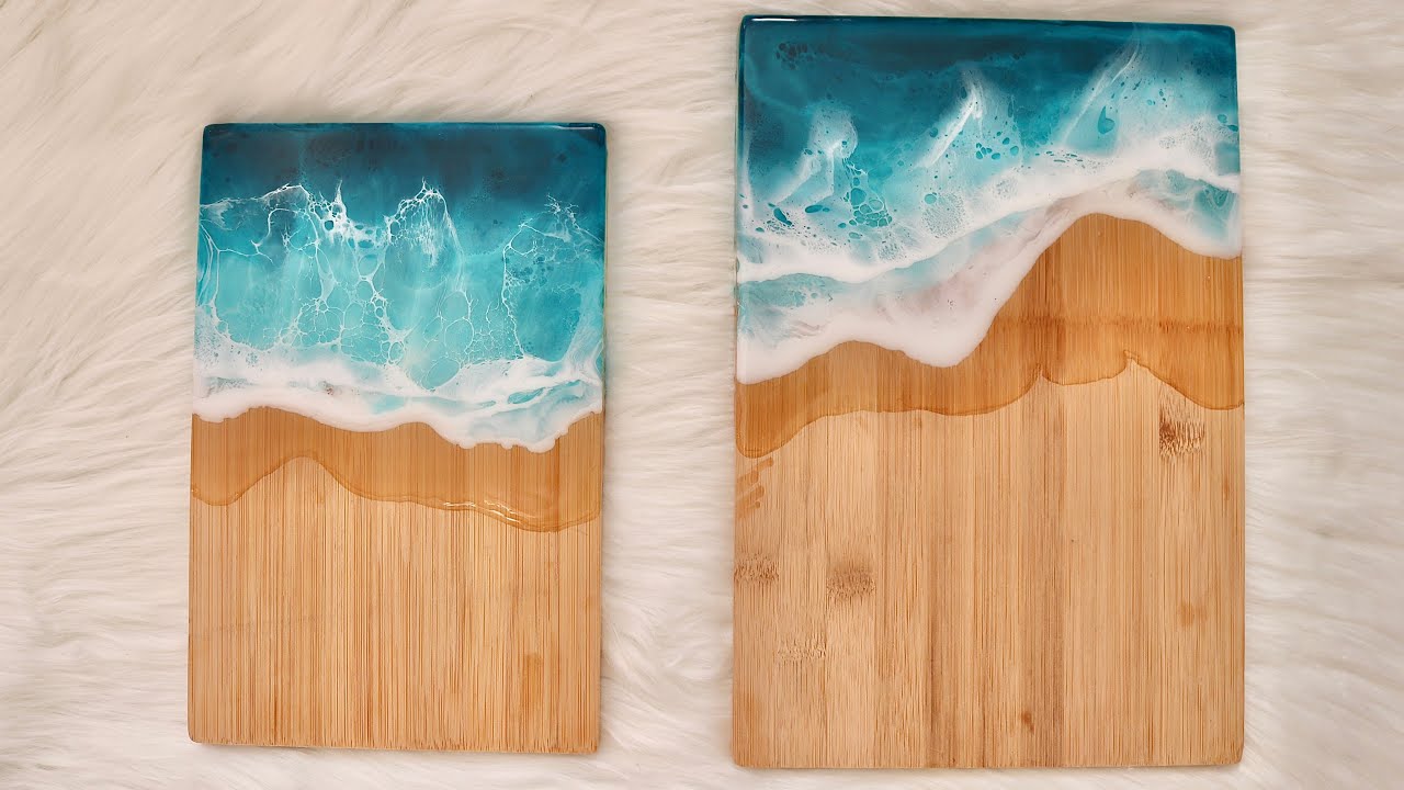 How We Achieved Lacing in These Resin Beach Serving Boards