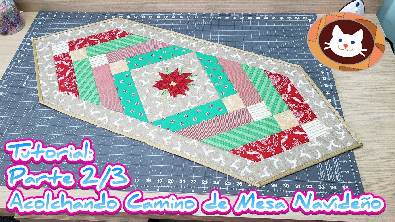 Acolchar Camino de Mesa Navideño video 2/3