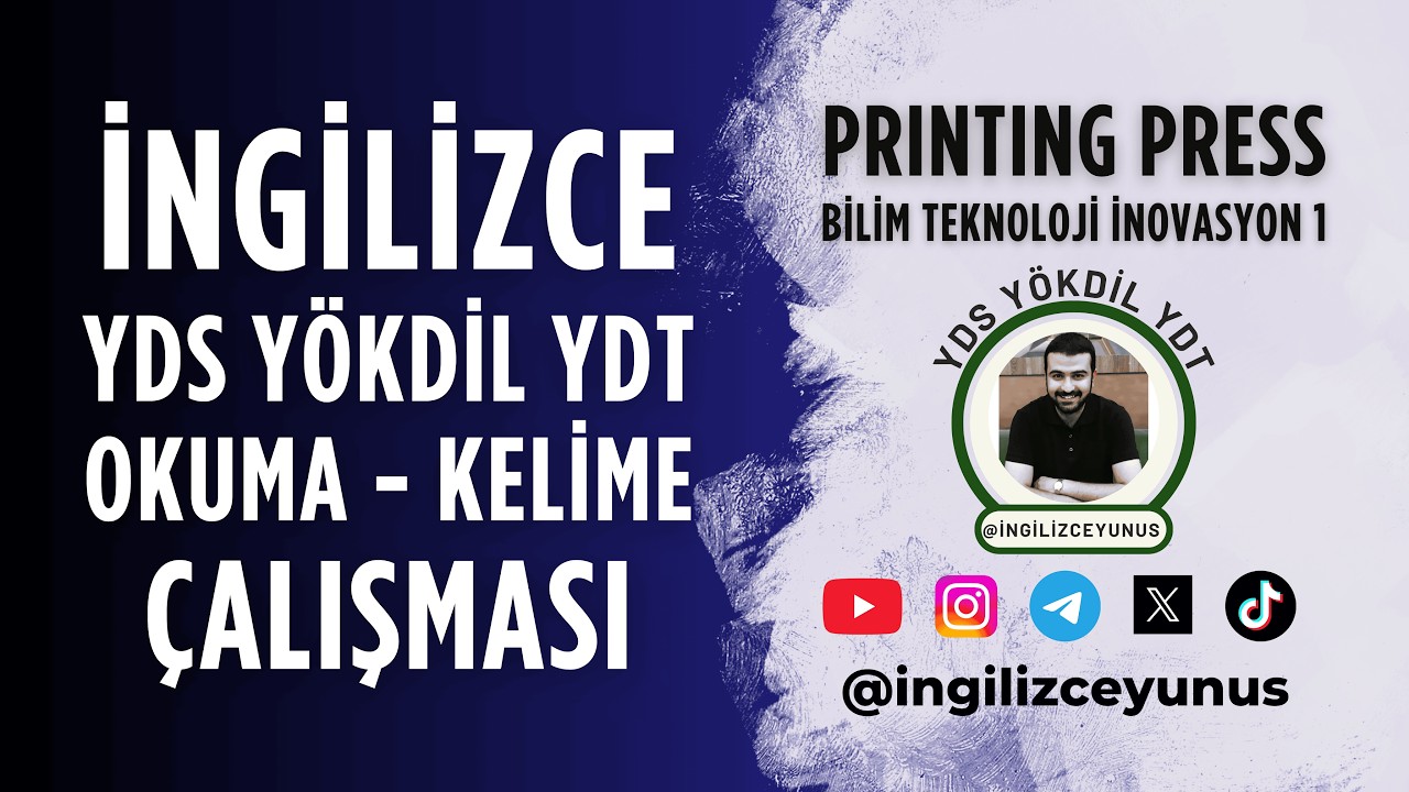 İNGİLİZCE AKADEMİK OKUMA - KELİME ÇALIŞMASI 1-1 (YDS-YÖKDİL-YDT)