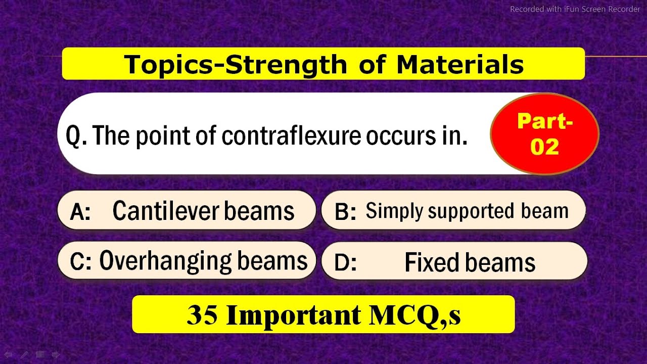 35 Most Important mcq | Strength of Materials | Civil Engineering | Exam Help Center