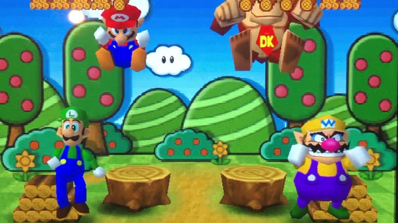 Mario party 3: Mario vs Luigi vs Wario vs Donkey Kong: minigiochi sfida a random.