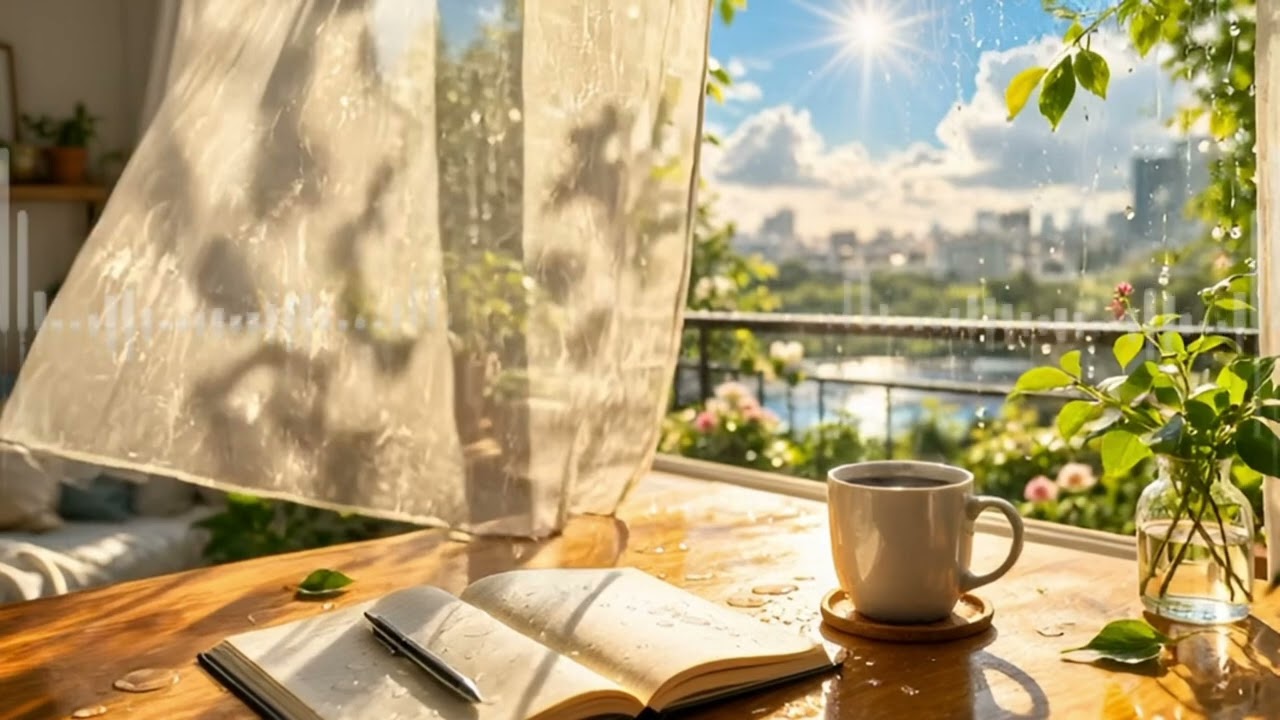 Sun Through the Rain ☀️🌧️ 비 오는 날 햇살 감성 | Cozy Desk & Coffee Vibes