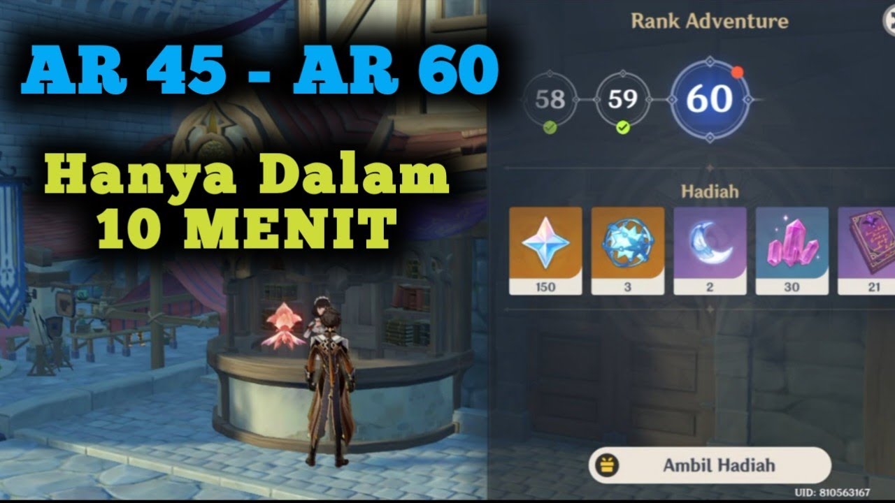 Naik AR45 - AR60 hanya dalam 10 menit | Genshin Impact