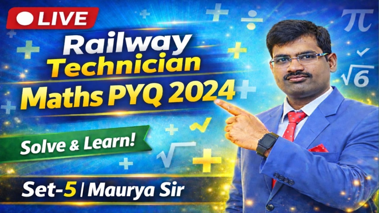 SET - 5 || Railway Technician PYQ Dec 2024 Maths Solution | By - Maurya sir