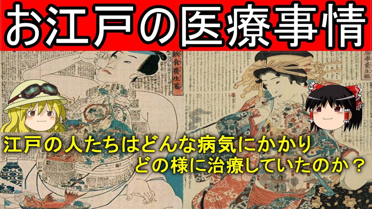 【歴史解説】ゆっくり大江戸 その６１ お江戸の医療事情～江戸の人たちはどの様な病気にかかりどの様に治療していたのか？～【江戸時代】