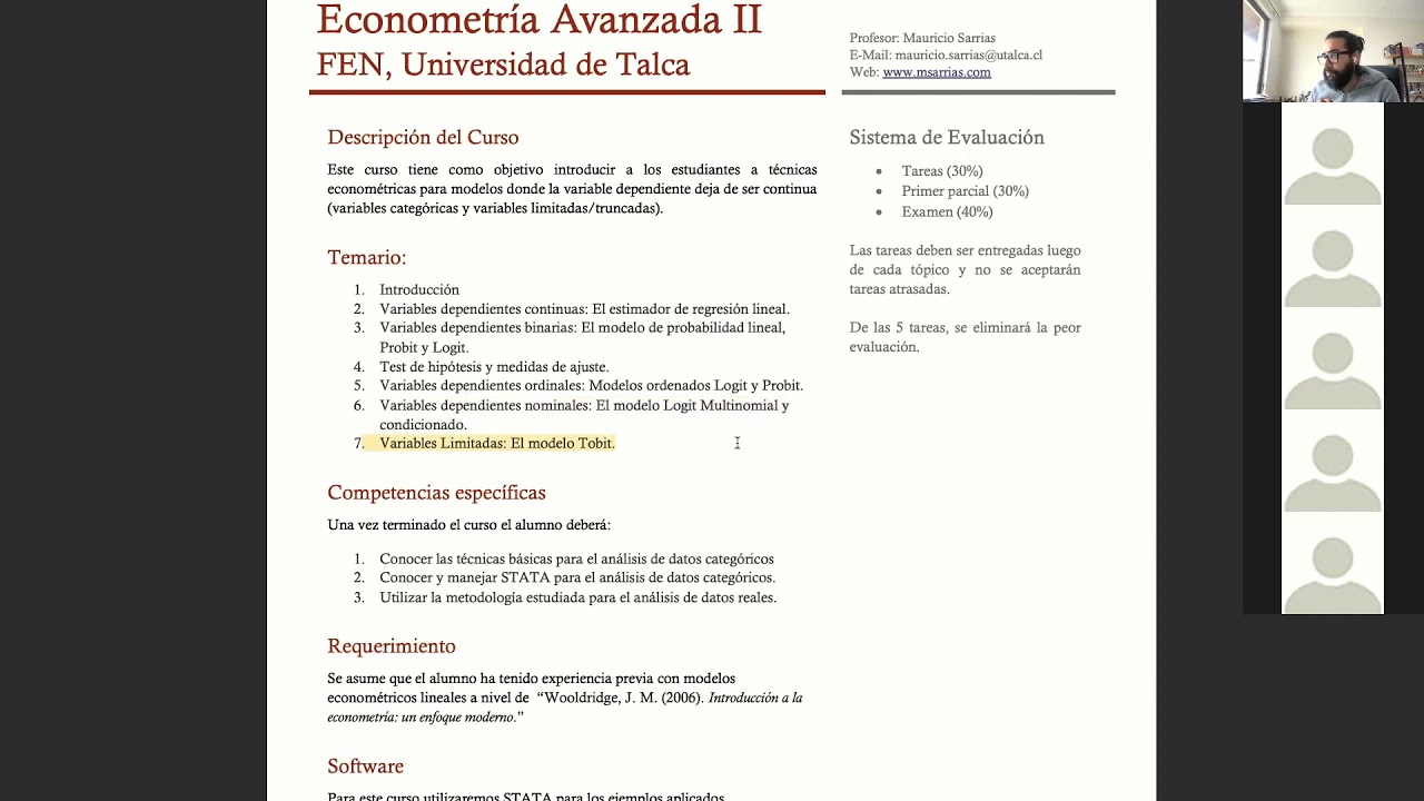 Clase 1: Econometría Avanzada II - Pre-grado