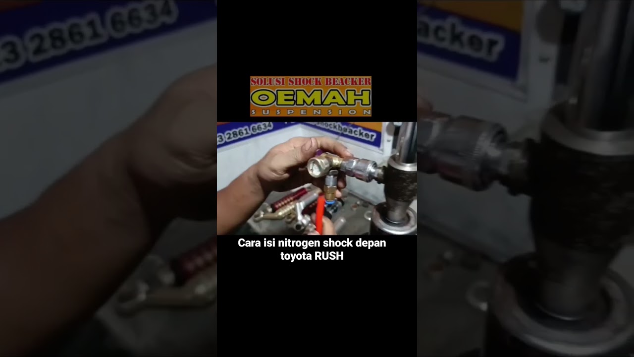 cara pengisian nitrogen untuk shock depan toyota RUSH oemahsuspension