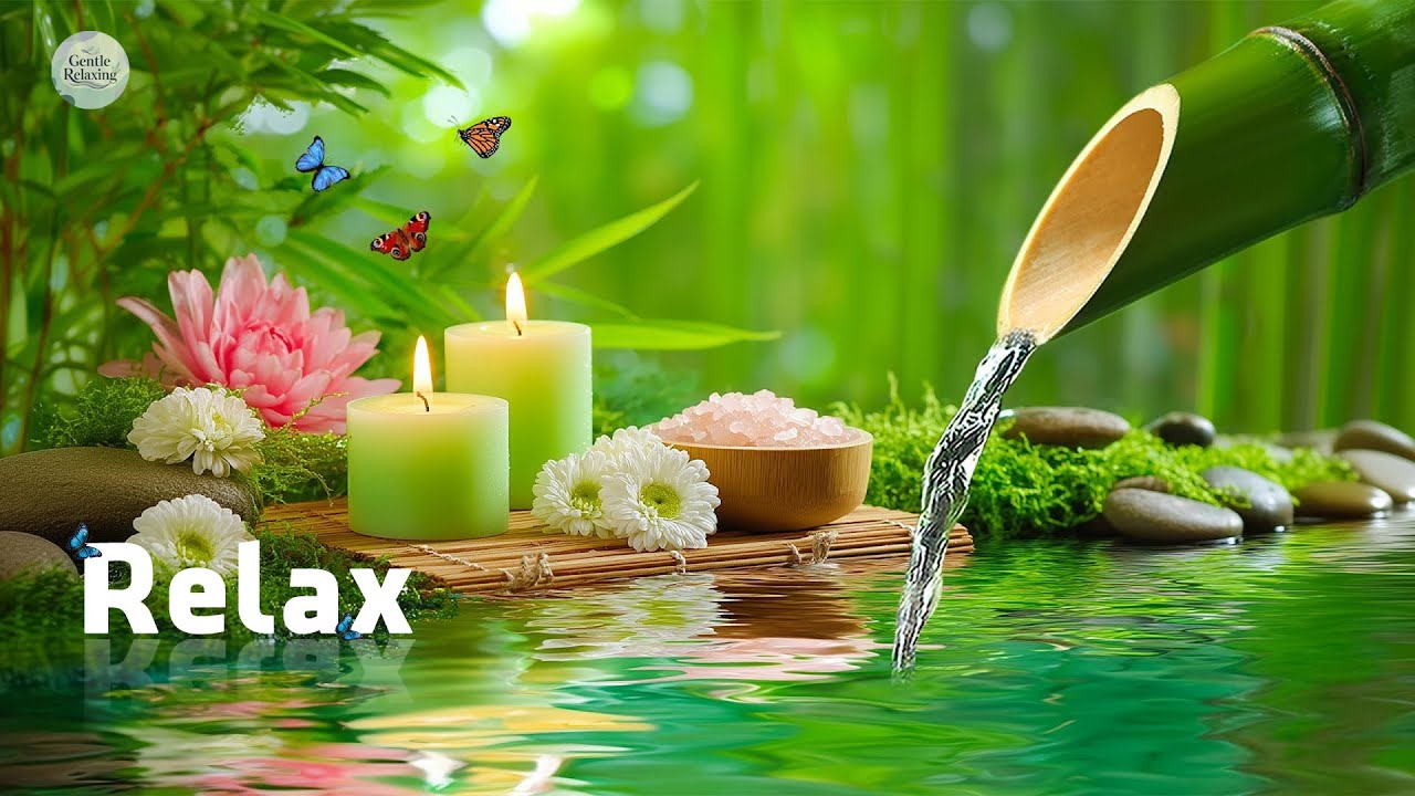 Soothing Spa Piano Music 🌿 Relaxing Sleep Music & Nature Sounds, Bamboo Water Fountain, Calm Music