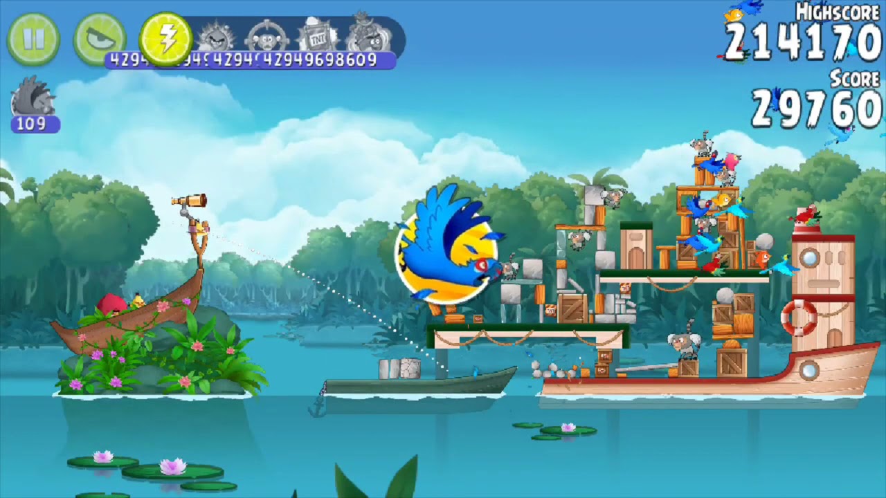 Angry Birds Rio Blossom River Mighty Eagle 100%