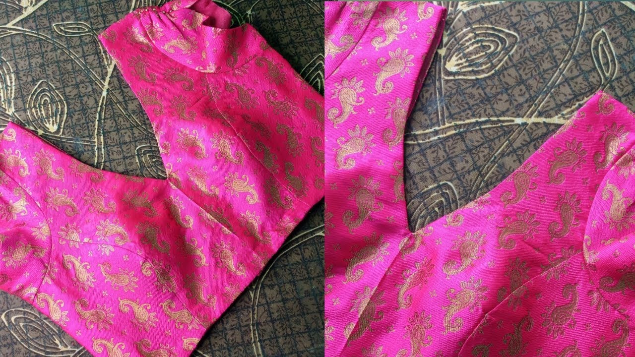 💗 perfect V neck blouse ki papar cutting and stitching||deep v neck blouse cutting and stitching 