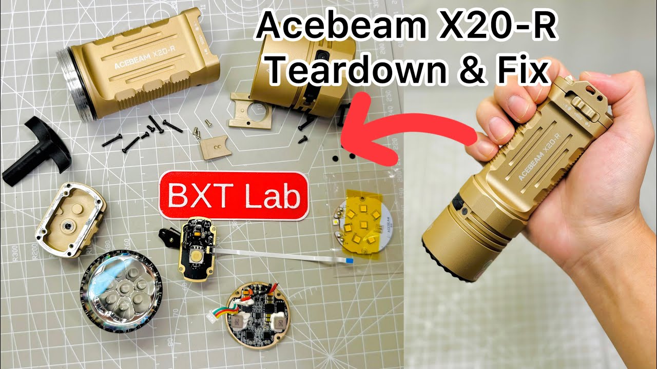 I disassembled an Acebeam X20-R and managed to fix it.
