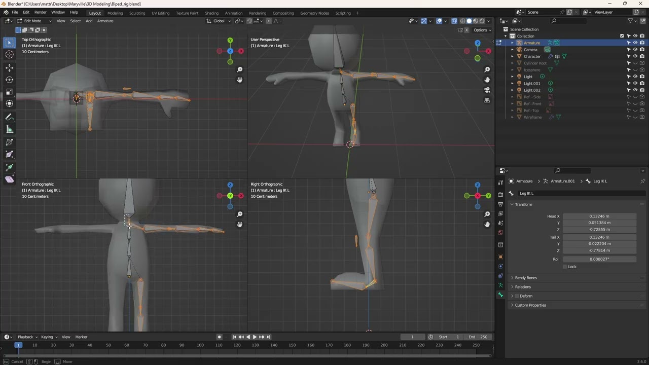 Finalizing a Blender Character Rig (Mirroring + Deformation Test)