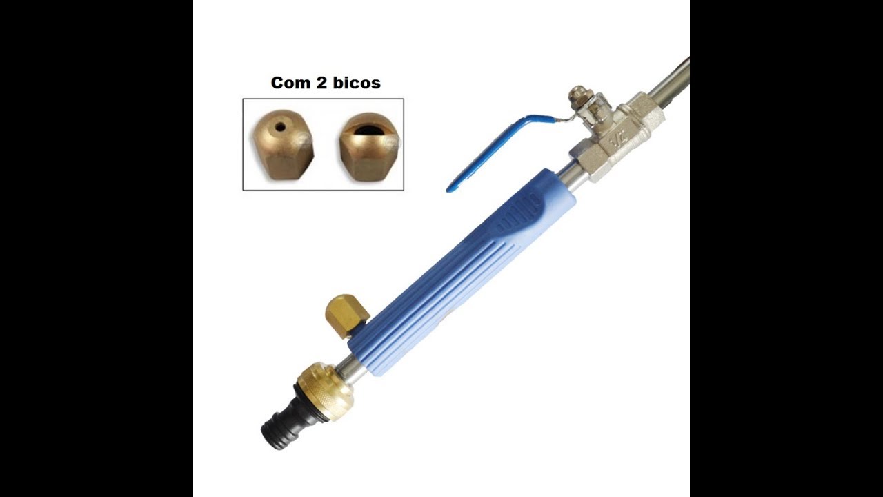 Esguicho Longo Mangueira Jato 2 Bicos Lavadora Pressão 75cm